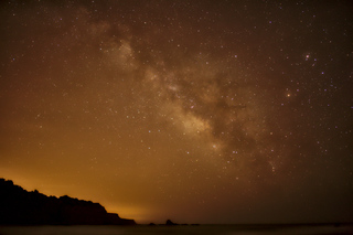 Milky Way reflecting red from Blood Moon